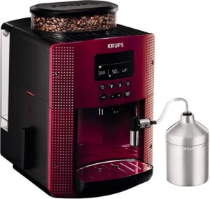 Cafetera Automática Krups Pisa EA816570 - Roja, 1450W, 15Bar, 1.8L, 3 Ajustes Molido/Temperatura