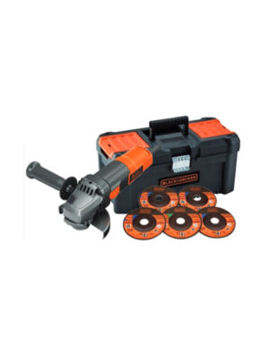 Amoladora Angular 900W 125mm + 5 discos + caja herramientas Black+Decker BEG220KA5-QS