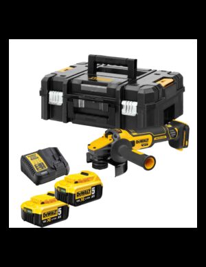Amoladora sin escobillas 18v XR 125mm con 2 bat 5Ah y maletín Dewalt DCG409P2