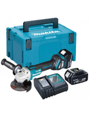 Amoladora sin escobillas BL 18V LXT 125mm con dos baterías 5.0Ah y maletín Makita DGA513RTJ